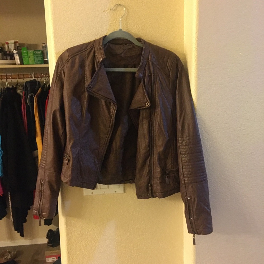 A brown leather jacket